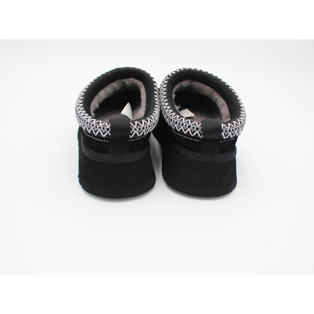 UGG Tazz Platform Slipper Womens 8 Black Suede Sheepskin Cozy Comfort Shoe - Picture 4 of 8